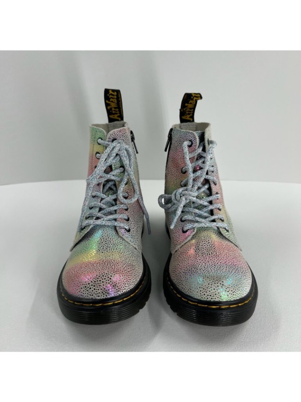 Dr Martens AirWair 1460 Pascal J Boots Kids US 2 Zip Leather Rainbow Iridescent - Picture 3 of 15